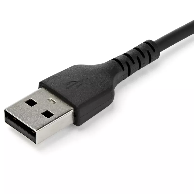 StarTech.com 2m USB A na USB C nabíjací kábel – odolný rýchlonabíjací a synchronizačný kábel USB 2.0 na USB Type-C dátový kábel – odolný TPE plášť aramidové vlákna M/M 3A čierna – Samsung S10, iPad Pro, Pixel