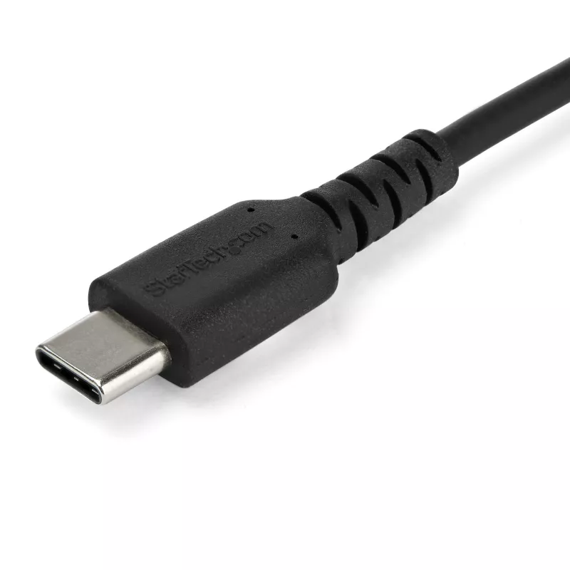 StarTech.com 1m USB-C nabíjací kábel – odolný rýchlonabíjací a synchronizačný USB 2.0 Type-C na USB-C kábel pre notebook – TPE plášť aramidové vlákna M/M 60 W čierny – Samsung S10 S20 iPad Pro MS Surface