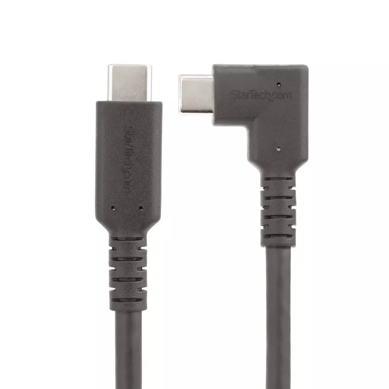 StarTech.com 2m USB-C kábel, zahnutý, USB 5Gbps, 100W (5A) Power Delivery, 4K 60Hz DP Alt Mode, odolný USB-C kábel – kompatibilný s Thunderbolt