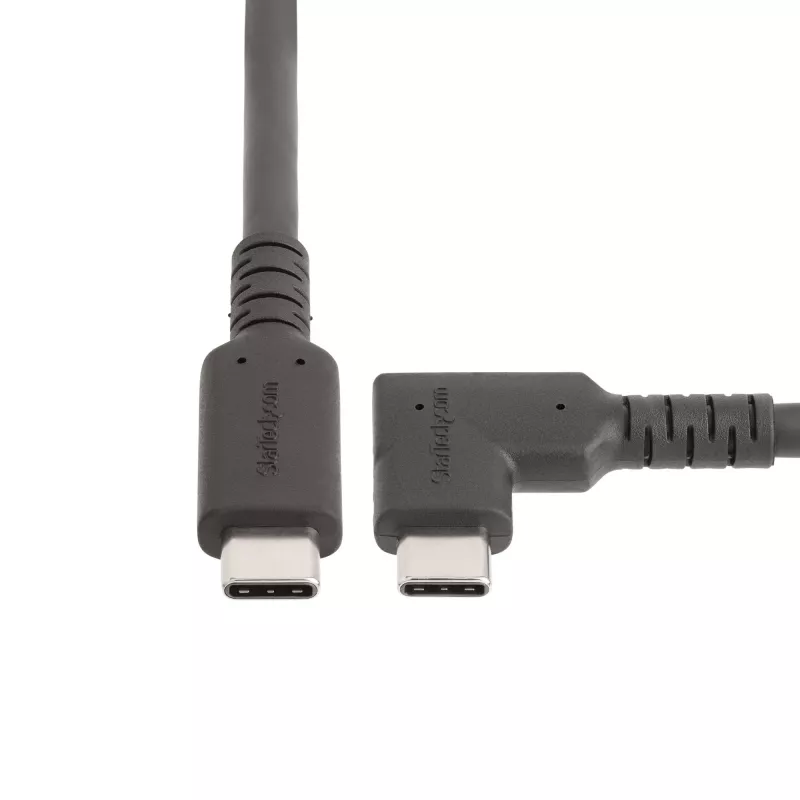 StarTech.com 2m USB-C kábel, zahnutý, USB 5Gbps, 100W (5A) Power Delivery, 4K 60Hz DP Alt Mode, odolný USB-C kábel – kompatibilný s Thunderbolt