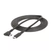 StarTech.com 2m USB-C kábel, zahnutý, USB 5Gbps, 100W (5A) Power Delivery, 4K 60Hz DP Alt Mode, odolný USB-C kábel – kompatibilný s Thunderbolt