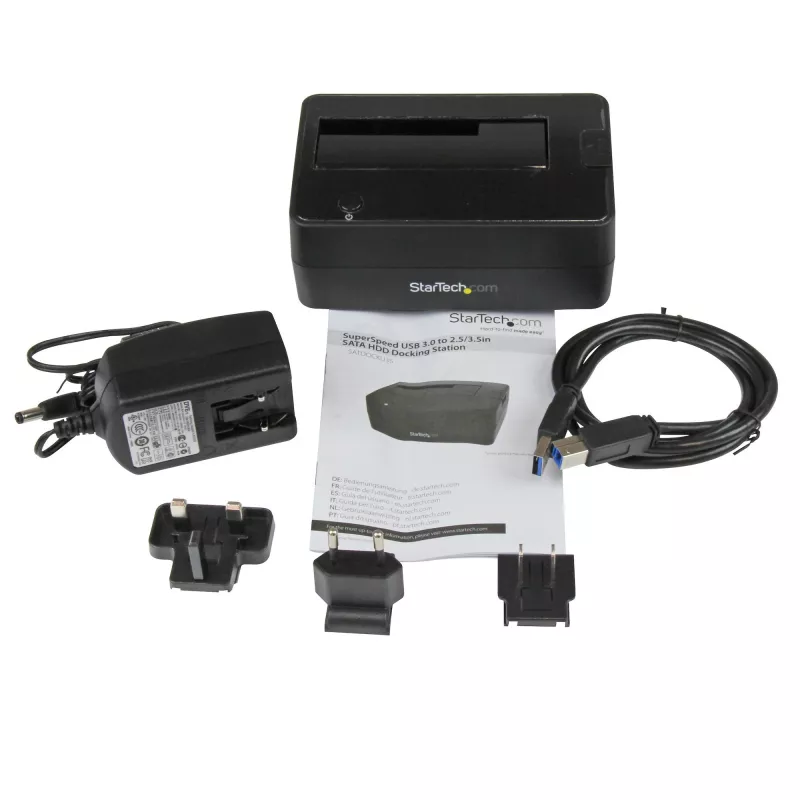 StarTech.com Single Bay USB 3.0 na SATA dokovacia stanica pre pevné disky, USB 3.0 (5 Gbit/s) dok pre pevné disky, externá 2,5/3,5 palcová SATA I/II/III HDD/SSD dokovacia stanica, vrchné vkladanie pevných diskov