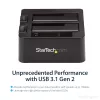 StarTech.com Dual-Bay USB 3.2 Gen 2 na SATA dokovacia stanica pre pevné disky, USB 10Gbps dok pre pevné disky, externá 2,5/3,5 palcová SATA I/II/III SSD/HDD dokovacia stanica, hot-swap vkladanie pevných diskov, vrchné vkladanie
