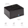 StarTech.com Dual-Bay USB 3.2 Gen 2 na SATA dokovacia stanica pre pevné disky, USB 10Gbps dok pre pevné disky, externá 2,5/3,5 palcová SATA I/II/III SSD/HDD dokovacia stanica, hot-swap vkladanie pevných diskov, vrchné vkladanie