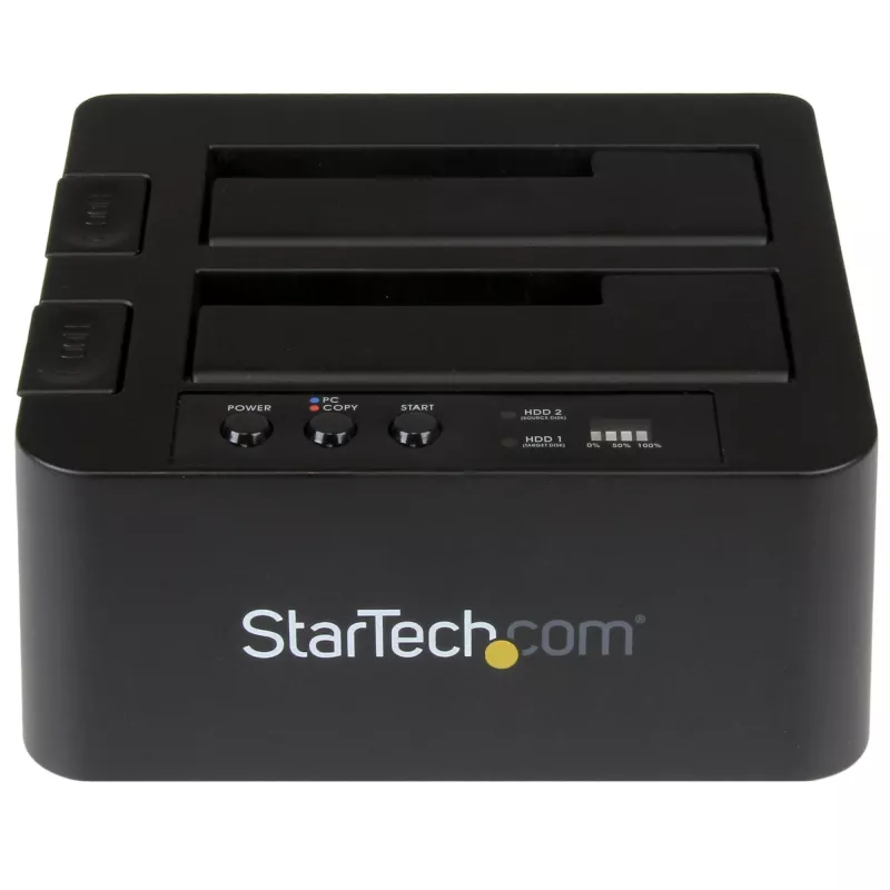 StarTech.com samostatný duplikátor pevných diskov, Dual-Bay HDD/SSD kloner/kopírovač, USB 3.1 (10 Gbit/s) na SATA III HDD/SSD dokovacia stanica, dok duplikátora pevných diskov, kloner pevných diskov