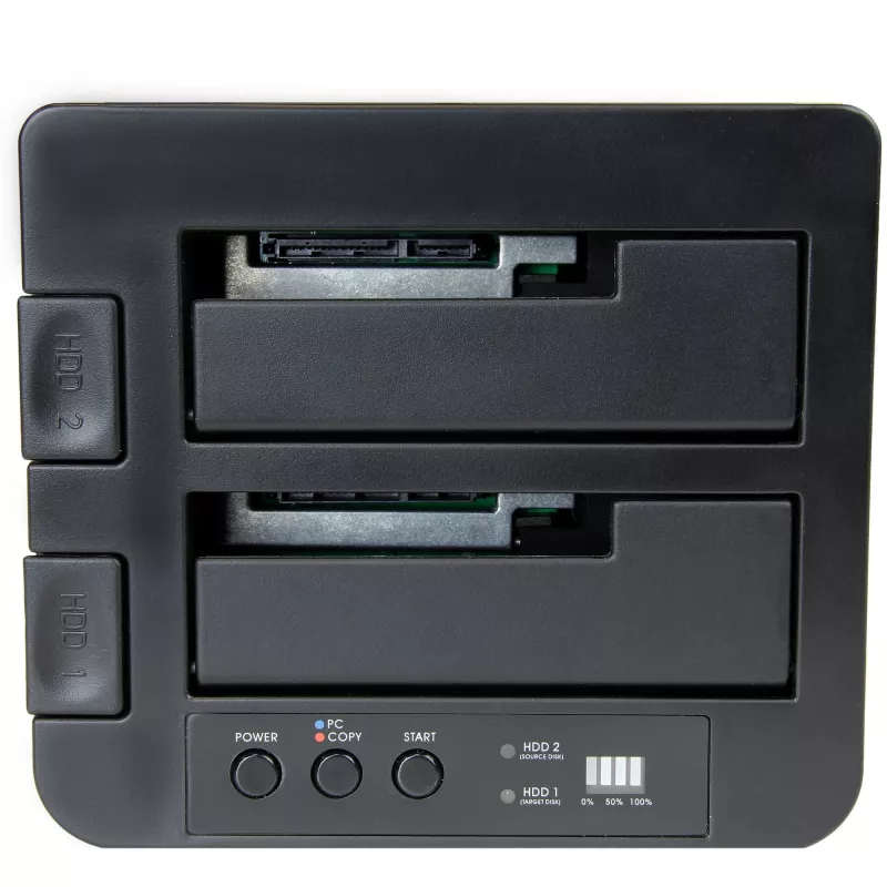 StarTech.com samostatný duplikátor pevných diskov, Dual-Bay HDD/SSD kloner/kopírovač, USB 3.1 (10 Gbit/s) na SATA III HDD/SSD dokovacia stanica, dok duplikátora pevných diskov, kloner pevných diskov