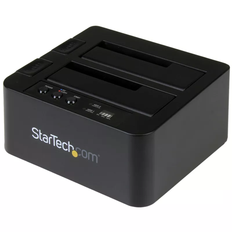 StarTech.com samostatný duplikátor pevných diskov, Dual-Bay HDD/SSD kloner/kopírovač, USB 3.1 (10 Gbit/s) na SATA III HDD/SSD dokovacia stanica, dok duplikátora pevných diskov, kloner pevných diskov