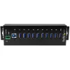 StarTech.com 10-portový priemyselný USB 3.0 hub – ESD a prepäťová ochrana~10-portový USB 3.0 hub – 5 Gbit/s – priemyselný kovový USB-A hub s ESD a prepäťovou ochranou – montáž na DIN lištu, stenu alebo stôl – TAA-kompatibilný USB rozširujúci hub