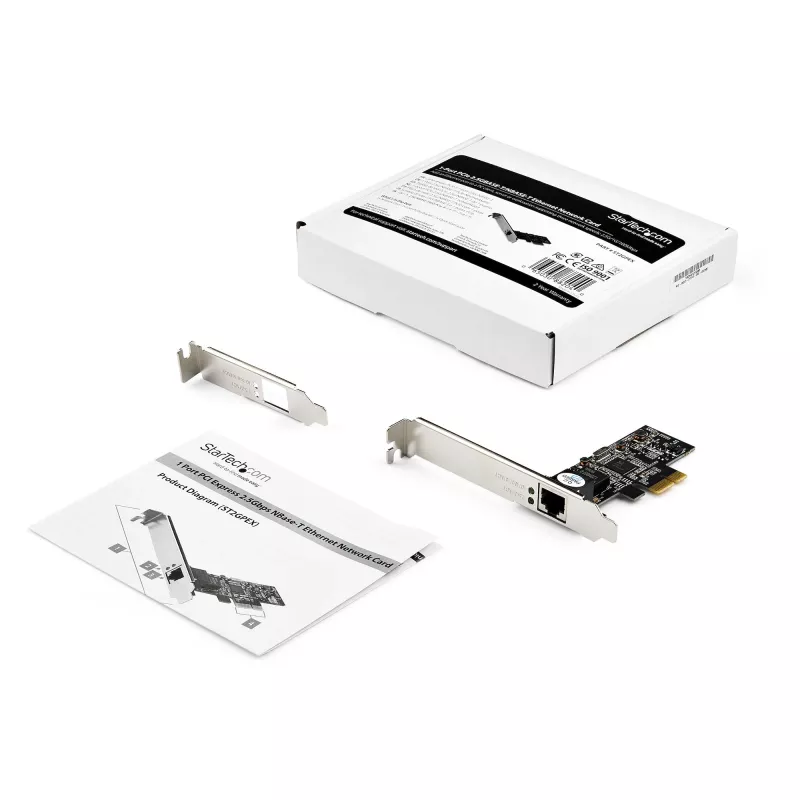StarTech.com 2,5 Gbit/s 2.5GBASE-T PCIe sieťová karta, interná, káblová, PCI Express, Ethernet, 2500 Mbit/s, čierna