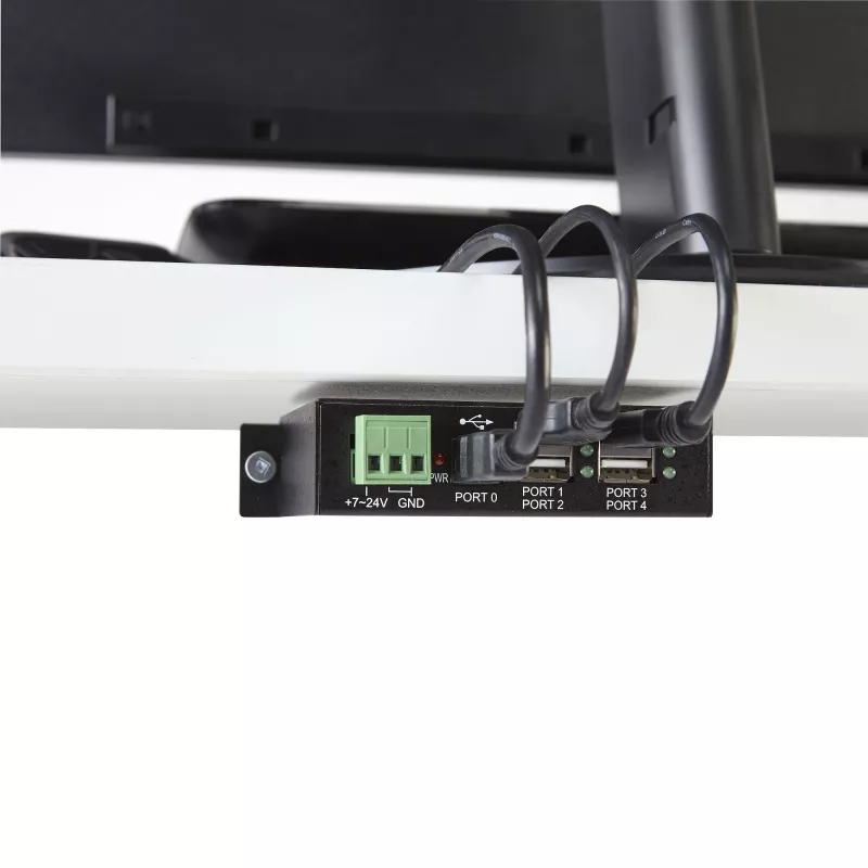 StarTech.com 4-portový USB 2.0 hub - kovový priemyselný USB-A hub - montáž na DIN lištu, stenu alebo stôl USB dátový hub - TAA-kompatibilný USB rozširujúci hub