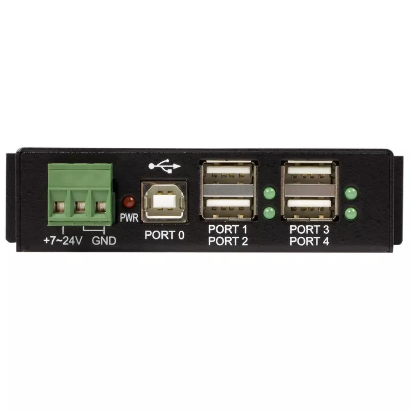 StarTech.com 4-portový USB 2.0 hub - kovový priemyselný USB-A hub - montáž na DIN lištu, stenu alebo stôl USB dátový hub - TAA-kompatibilný USB rozširujúci hub