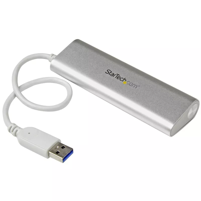 StarTech.com 4-portový USB hub, USB A na 4x USB-A konektory, USB 5Gbps, robustný dizajn, napájaný zbernice, prenosný laptop USB 3.0 hub