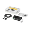 StarTech.com ST7200USBM priemyselný 7-portový USB 2.0 hub, kovové puzdro, ochrana ESD a proti prepätiu, montáž na DIN lištu/stenu/stôl, 7–24 V DC, v súlade s TAA, čierny
