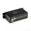 StarTech.com ST7200USBM priemyselný 7-portový USB 2.0 hub, kovové puzdro, ochrana ESD a proti prepätiu, montáž na DIN lištu/stenu/stôl, 7–24 V DC, v súlade s TAA, čierny