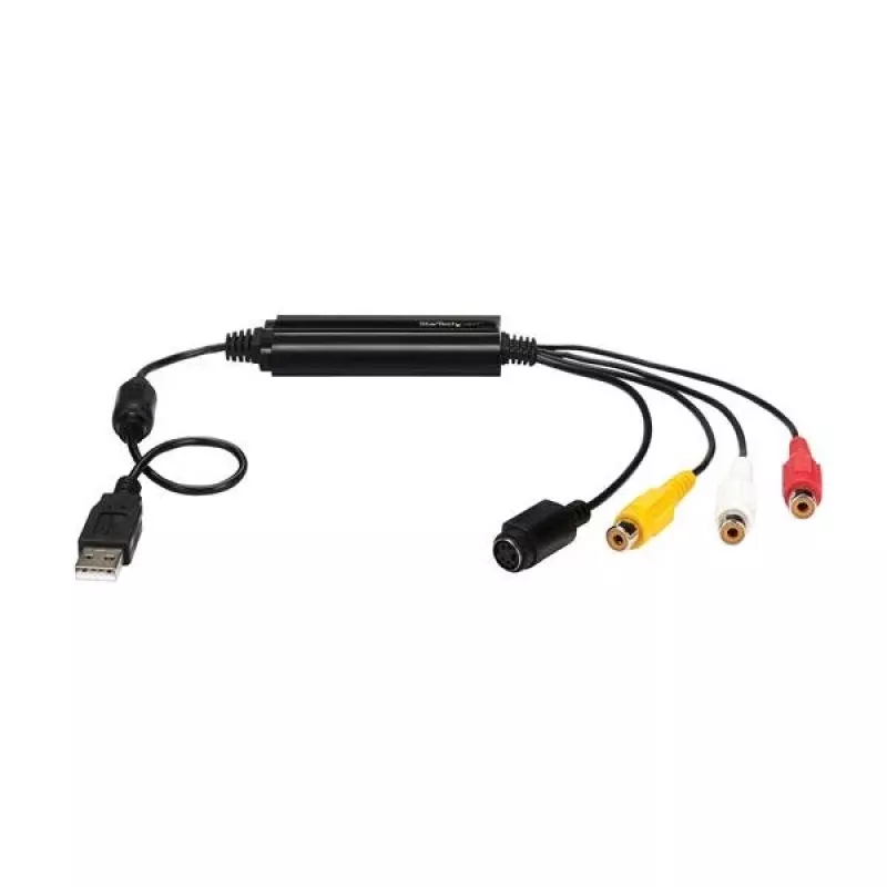StarTech.com USB video nahrávací adaptérový kábel – S-Video/Composite na USB 2.0 SD video nahrávacie zariadenie kábel – podpora TWAIN – analógovo-digitálny prevodník pre ukladanie médií – iba Windows