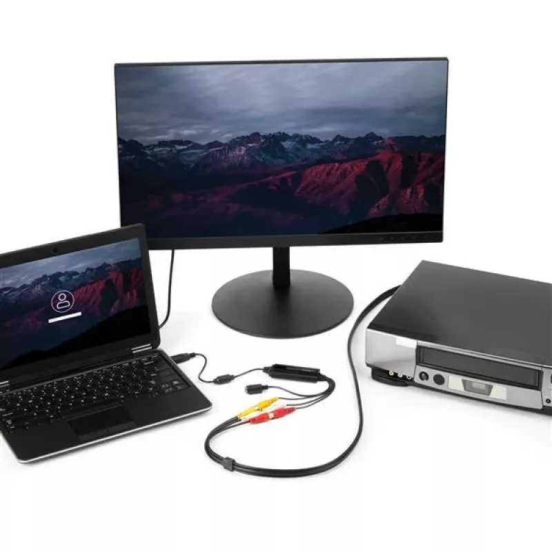 StarTech.com USB video nahrávací adaptérový kábel – S-Video/Composite na USB 2.0 SD video nahrávacie zariadenie kábel – podpora TWAIN – analógovo-digitálny prevodník pre ukladanie médií – iba Windows