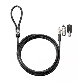 HP Keyed káblový zámok 10 mm, 1,83 m, okrúhly kľúč, pozinkovaná oceľ, čierny
