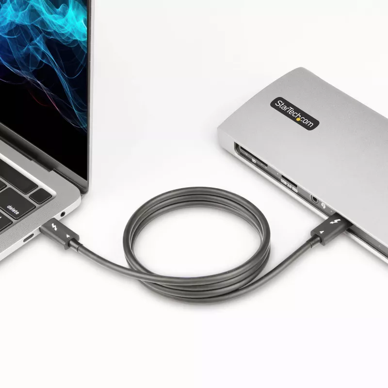StarTech.com 3ft (1m) Thunderbolt 4 kábel – 40 Gbit/s – 100 W PD – 4K/8K video – Intel-certifikovaný Thunderbolt kábel – kompatibilný s USB4/Thunderbolt 3/USB 3.2/USB Type-C/DisplayPort