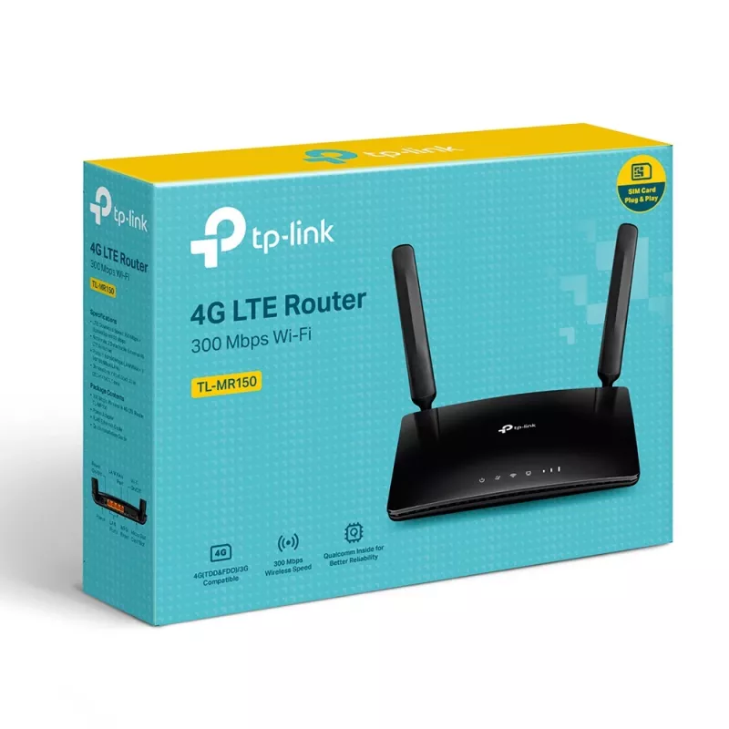 TP-Link TL-MR150 WLAN router Fast Ethernet Single-Band (2,4 GHz) 4G čierny