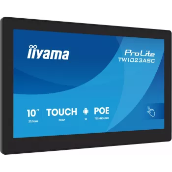 iiyama TW1023ASC-B3P Signage Display kiosk dizajn 25,6 cm (10,1 palca) Wi-Fi 385 cd/m² WXGA čierny dotykový displej integrovaný procesor Android 24/7