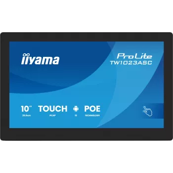 iiyama TW1023ASC-B3P Signage Display kiosk dizajn 25,6 cm (10,1 palca) Wi-Fi 385 cd/m² WXGA čierny dotykový displej integrovaný procesor Android 24/7