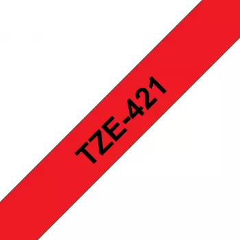 Brother TZE-421 popisovacia páska čierna na červenej