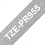 Brother TZE-PR955 páska na tvorbu etikiet biela na striebornej