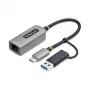StarTech.com 2.5GbE USB-C na Ethernet adaptér s USB-A konvertorom, NBASE-T NIC, USB 3.0 Type-C 2.5/1G Multi Speed sieť, kompatibilný s Thunderbolt, Windows & Mac