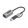 StarTech.com 2.5GbE USB-C na Ethernet adaptér s USB-A konvertorom, NBASE-T NIC, USB 3.0 Type-C 2.5/1G Multi Speed sieť, kompatibilný s Thunderbolt, Windows & Mac