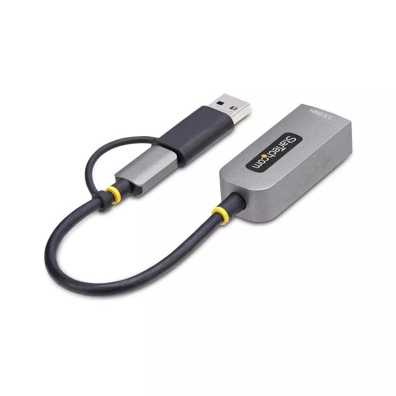 StarTech.com 2.5GbE USB-C na Ethernet adaptér s USB-A konvertorom, NBASE-T NIC, USB 3.0 Type-C 2.5/1G Multi Speed sieť, kompatibilný s Thunderbolt, Windows & Mac