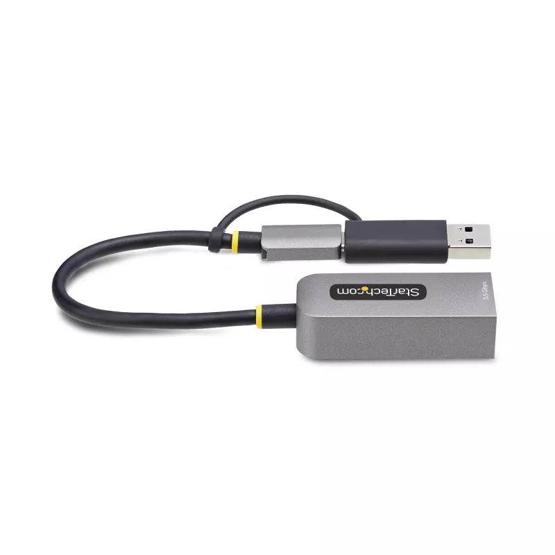 StarTech.com 2.5GbE USB-C na Ethernet adaptér s USB-A konvertorom, NBASE-T NIC, USB 3.0 Type-C 2.5/1G Multi Speed sieť, kompatibilný s Thunderbolt, Windows & Mac