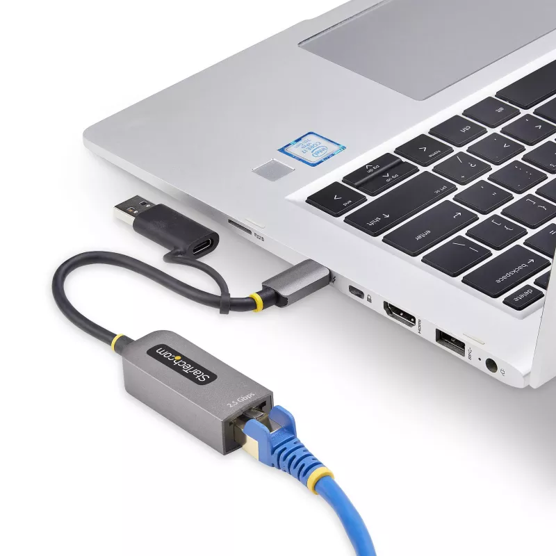 StarTech.com 2.5GbE USB-C na Ethernet adaptér s USB-A konvertorom, NBASE-T NIC, USB 3.0 Type-C 2.5/1G Multi Speed sieť, kompatibilný s Thunderbolt, Windows & Mac