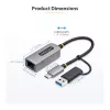 StarTech.com 2.5GbE USB-C na Ethernet adaptér s USB-A konvertorom, NBASE-T NIC, USB 3.0 Type-C 2.5/1G Multi Speed sieť, kompatibilný s Thunderbolt, Windows & Mac