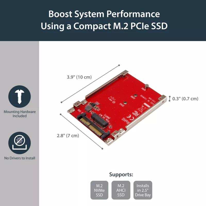 StarTech.com Hostiteľský adaptér jednotky M.2 na U.2 (SFF-8639) pre SSD M.2 PCIe NVMe
