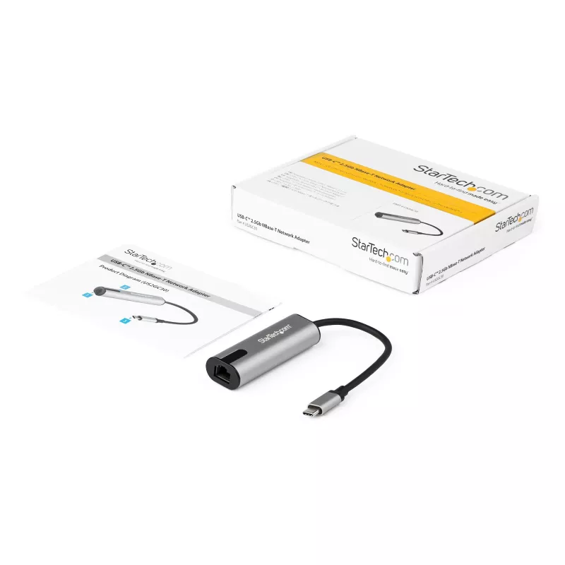 StarTech.com US2GC30 adaptér USB-C na 2,5 Gigabit Ethernet, USB 3.0, NBASE-T, 2.5GBASE-T, RJ45, 10/100/1000/2500 Mb/s, čierna/vesmírne sivá