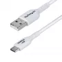 StarTech.com 2m USB-A na USB-C nabíjací kábel, nabíjanie & synchronizácia, 3A, USB 2.0, TPE plášť - biely USB nabíjací kábel