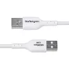 StarTech.com 2m USB-A na USB-C nabíjací kábel, nabíjanie & synchronizácia, 3A, USB 2.0, TPE plášť - biely USB nabíjací kábel
