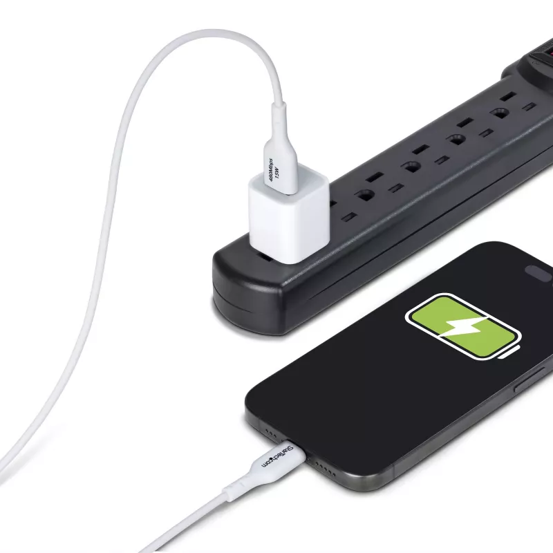 StarTech.com 2m USB-A na USB-C nabíjací kábel, nabíjanie & synchronizácia, 3A, USB 2.0, TPE plášť - biely USB nabíjací kábel