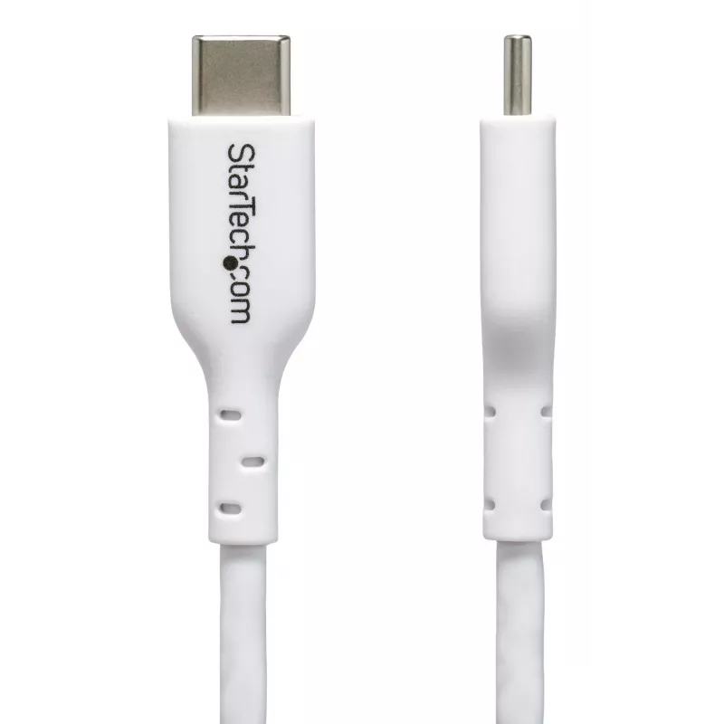 StarTech.com 1m (3.3ft) biely USB-C nabíjací kábel, USB-C kábel, USB 2.0 Type-C nabíjací kábel pre notebook, 60W 3A Power Delivery, TPE plášť, USB-C dátový kábel, M/M