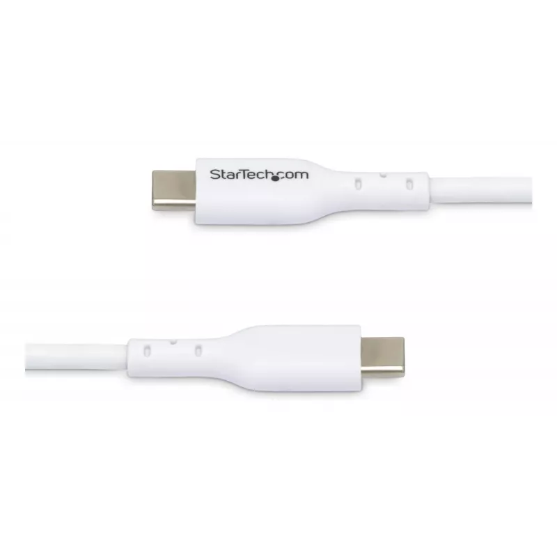 StarTech.com 1m (3.3ft) biely USB-C nabíjací kábel, USB-C kábel, USB 2.0 Type-C nabíjací kábel pre notebook, 60W 3A Power Delivery, TPE plášť, USB-C dátový kábel, M/M