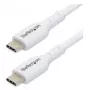 StarTech.com 2m biely USB-C nabíjací kábel, USB-C kábel, USB 2.0 Type-C nabíjací kábel pre notebook, 60W 3A Power Delivery, TPE plášť, USB-C dátový kábel, M/M