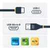 StarTech.com USB2CUB50CM kábel USB-C na Micro-USB B, samec/samec, USB 2.0, kompatibilný s Thunderbolt 3, 0,5 m, čierny