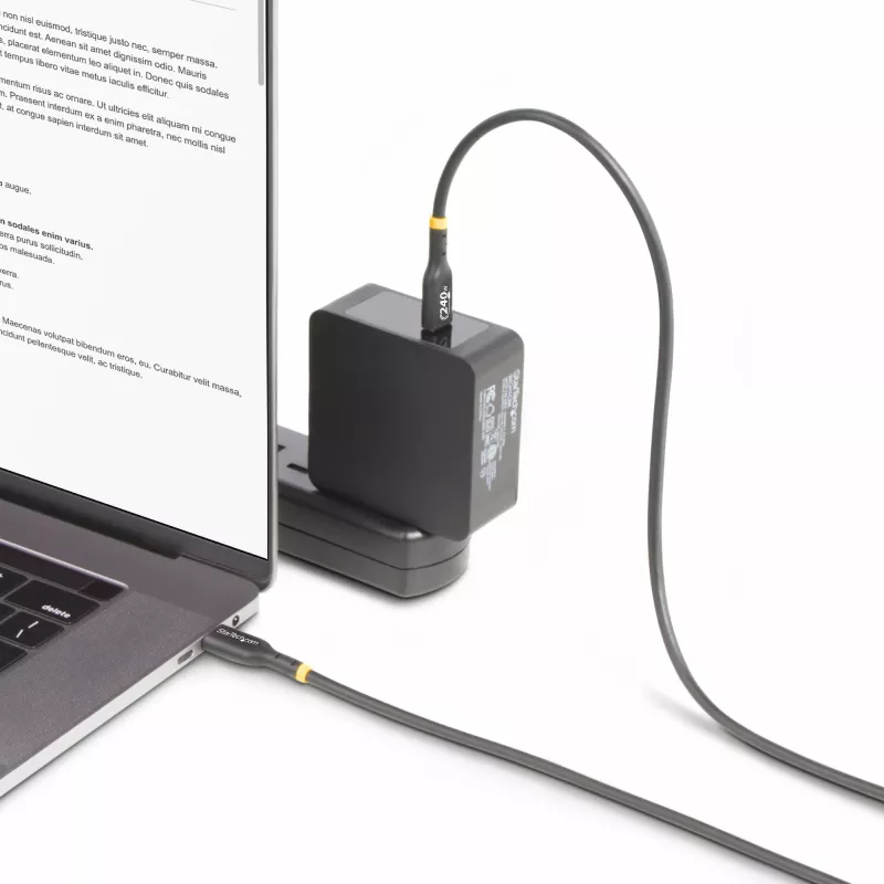 StarTech.com 1m USB-C nabíjací kábel, USB-IF certifikovaný USB-C kábel, 240W PD EPR, USB 2.0 Type-C nabíjací kábel pre notebook, USB-C dátový kábel, TPE plášť, M/M