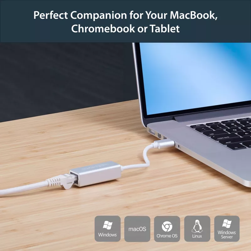 StarTech.com USB 3.0 na Gigabit sieťový adaptér – strieborný, káblový, USB, Ethernet, 2000 Mbit/s, strieborná