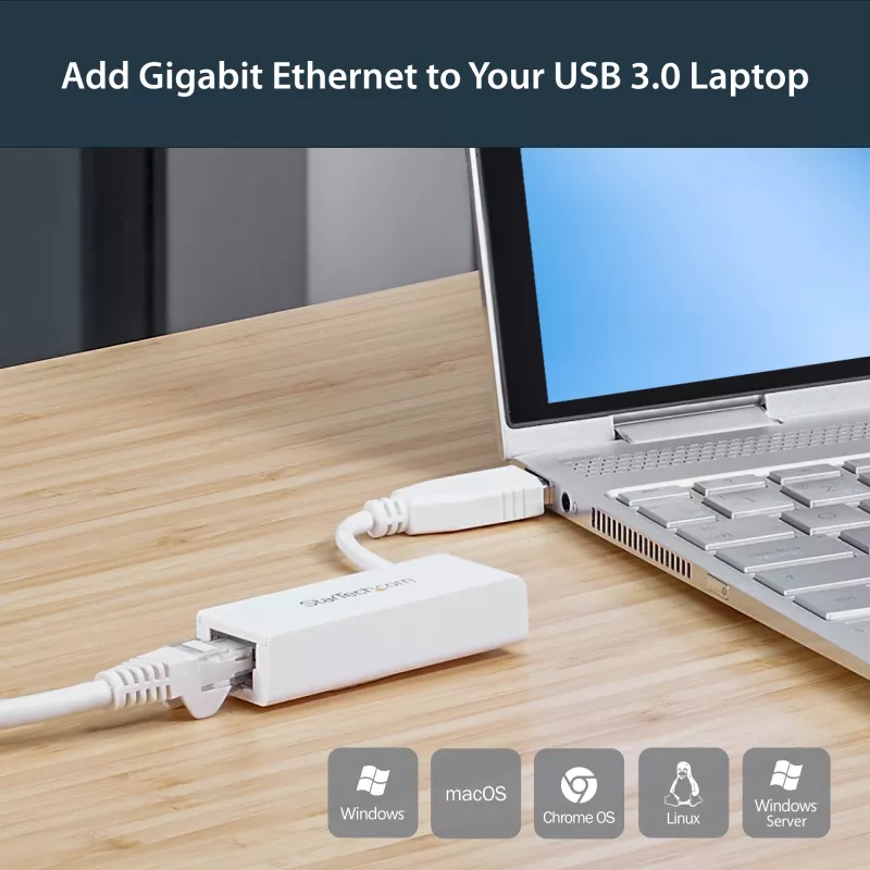 StarTech.com USB 3.0 na Gigabit Ethernet sieťový adaptér, 10/100/1000 Mbit/s, USB na RJ45, USB 3.0 na LAN adaptér, USB 3.0 Ethernet adaptér (GbE), v súlade s TAA