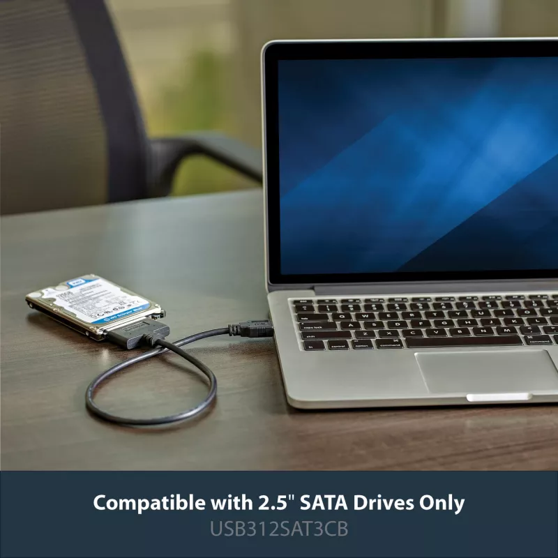 StarTech.com USB 3.1 na 2,5 palcový SATA adaptér pre pevný disk – USB 3.1 Gen 2 10 Gbit/s s UASP externý konvertor úložiska HDD/SSD