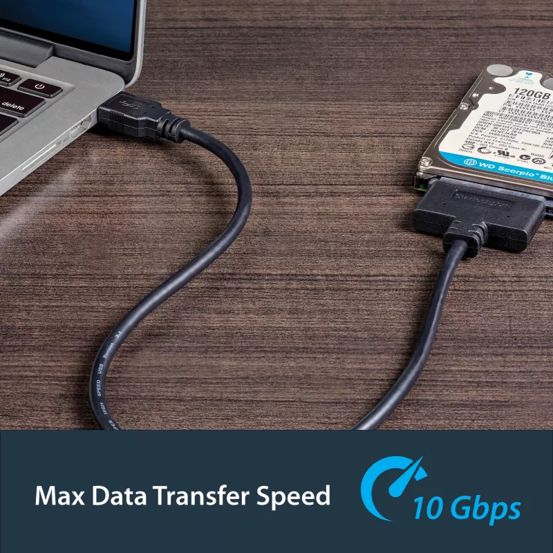 StarTech.com USB 3.1 na 2,5 palcový SATA adaptér pre pevný disk – USB 3.1 Gen 2 10 Gbit/s s UASP externý konvertor úložiska HDD/SSD