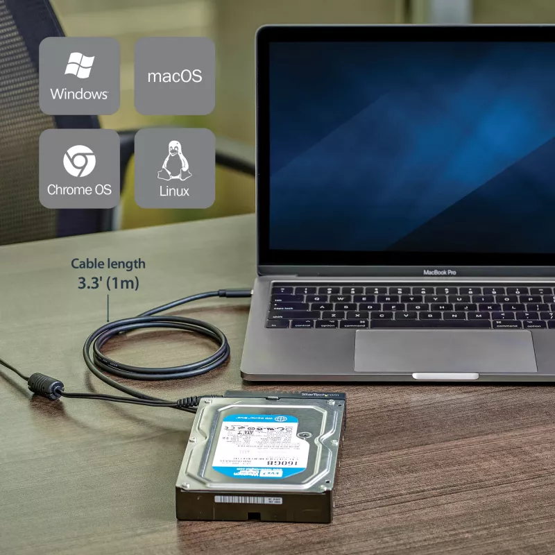 StarTech.com USB 3.1 (10 Gbit/s) adaptérový kábel pre 2,5 palcové/3,5 palcové SATA disky – USB-C