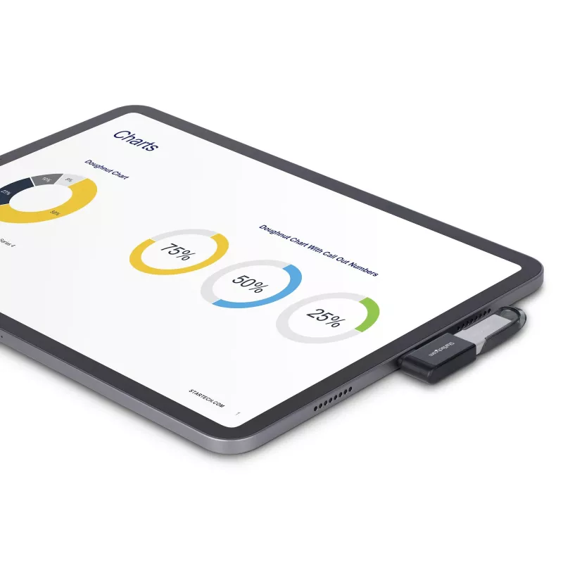 StarTech.com zahnutý USB-C na USB-A adaptér, USB 5 Gbit/s, kompaktný adaptér USB-C samec na USB-A samica, kovové puzdro, samec/samica
