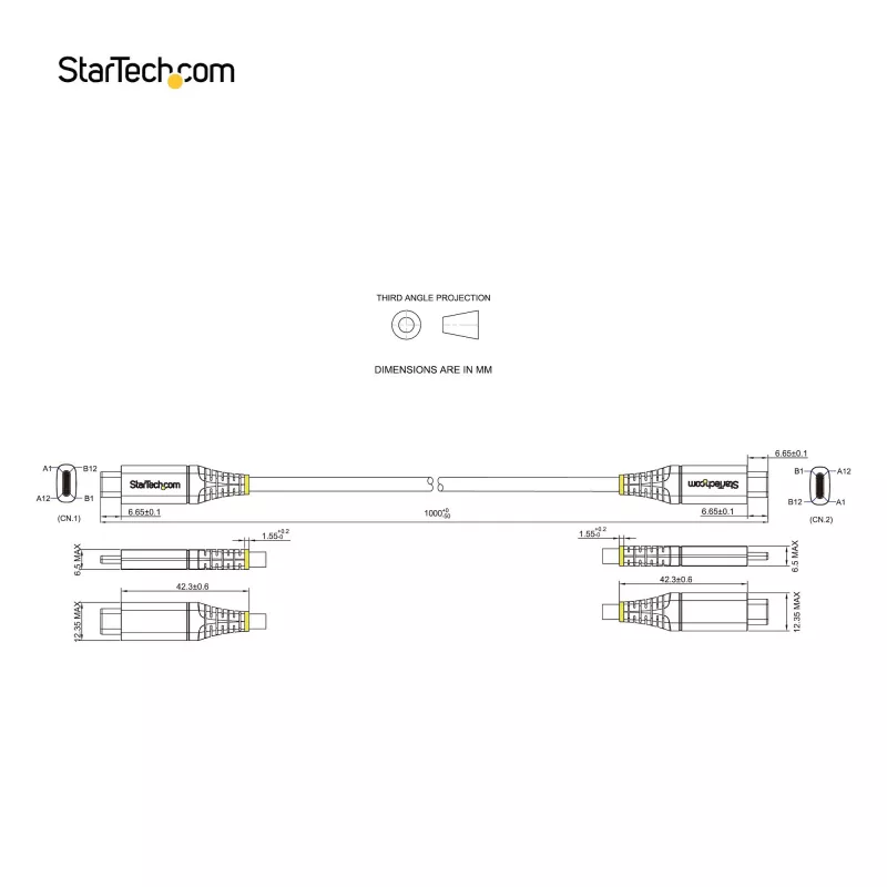 StarTech.com 3ft (1m) USB-C kábel 10 Gbit/s – USB-IF certifikovaný USB-C kábel – USB 3.1 Type-C kábel – 100W (5A) Power Delivery nabíjanie, DP Alt režim – USB-C na C kábel – nabíjanie a synchronizácia